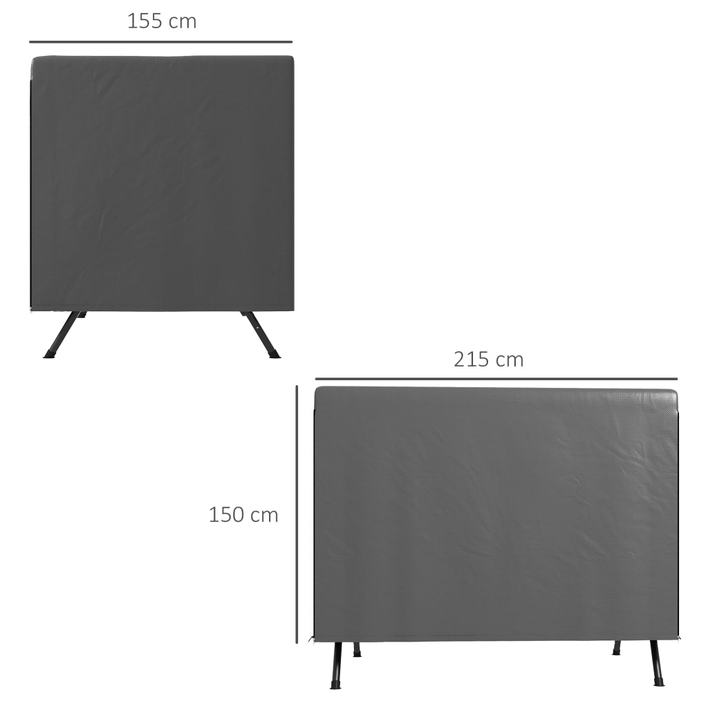 Copertura per altalena da giardino 3 posti ¨C zephmum ¨C grigio scuro 215x155x150 cm