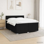 Letto Box Spring LED con Materasso Nero 200 x 200 cm Tessuto 3455677