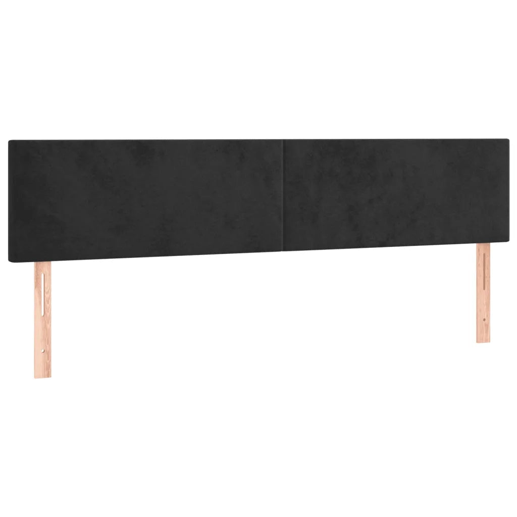 Giroletto a Molle con Materasso Nero 180x200 cm in Velluto 3127387