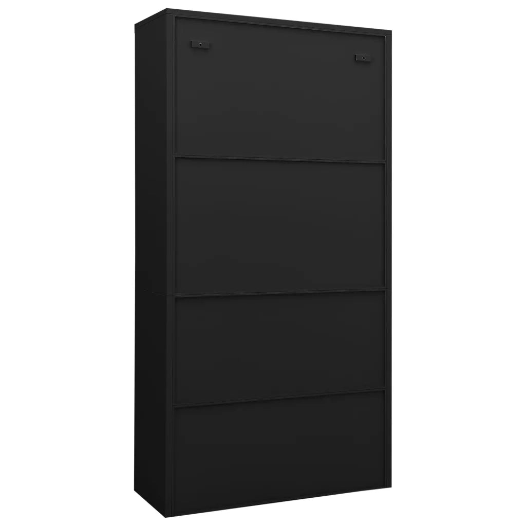 Armadio per Ufficio Nero 90x40x180 cm in Acciaio 335948