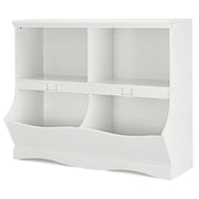 Libreria per bambini con 2 ripiani e 2 contenitori 105,5 x 39,5 x 84 cm mobile contenitore moderno in MDF bianco 20_0021137