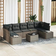 Set Divano da Giardino con cuscino 8 pcs Grigio polyrattan 3346979