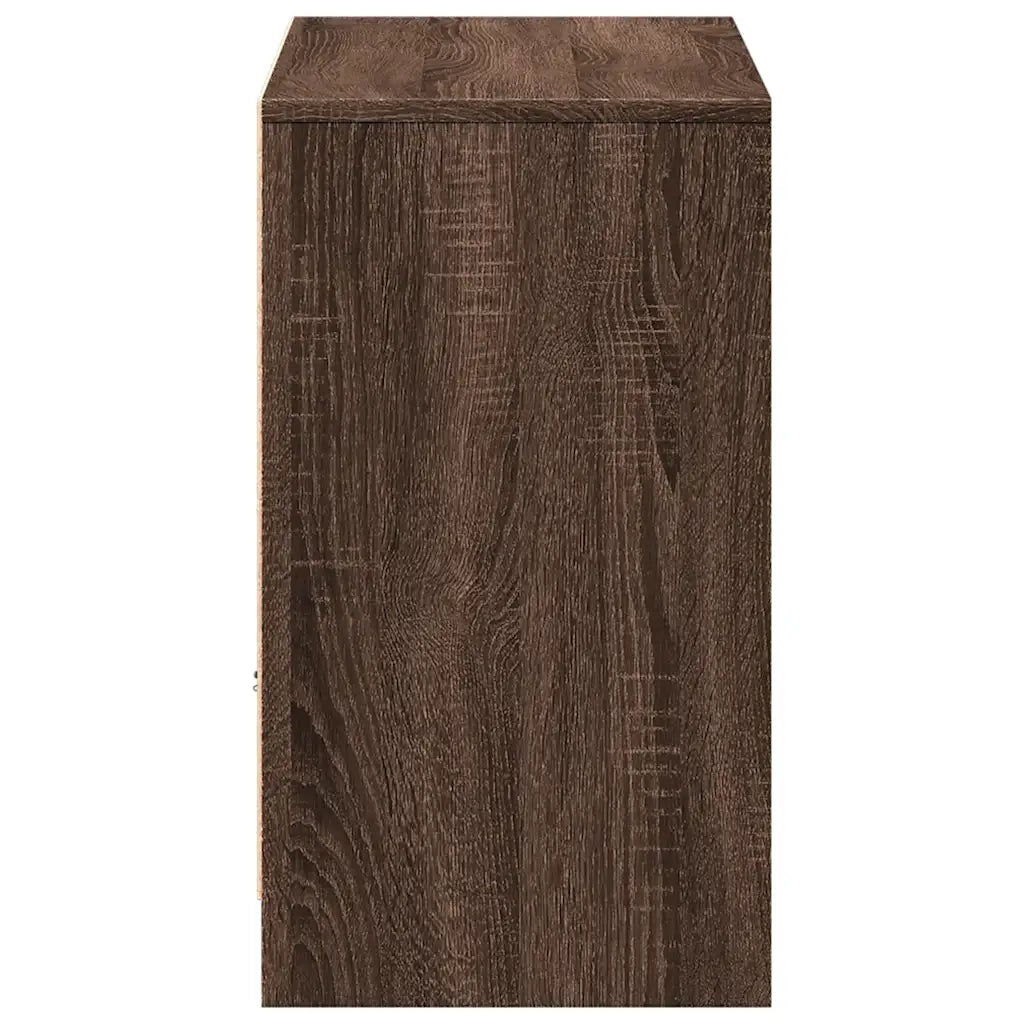 Mobile Porta TV con LED Rovere Marrone 91x34x61 cm Truciolato