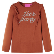 Maglietta da Bambina a Maniche Lunghe Cognac 128cod mxl 108645