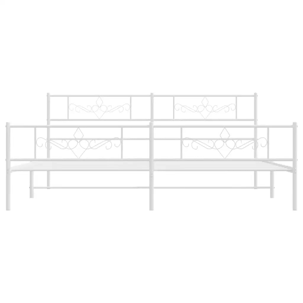 Giroletto con Testiera e Pediera-Struttura Letto Metallo Bianco 183x213 cm 976926