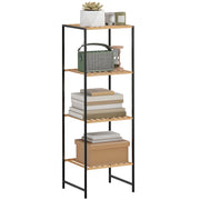 Libreria in bamb¨´ e acciaio con 4 ripiani ¨C zephmum ¨C 36.5x33x110 cm, colore naturale