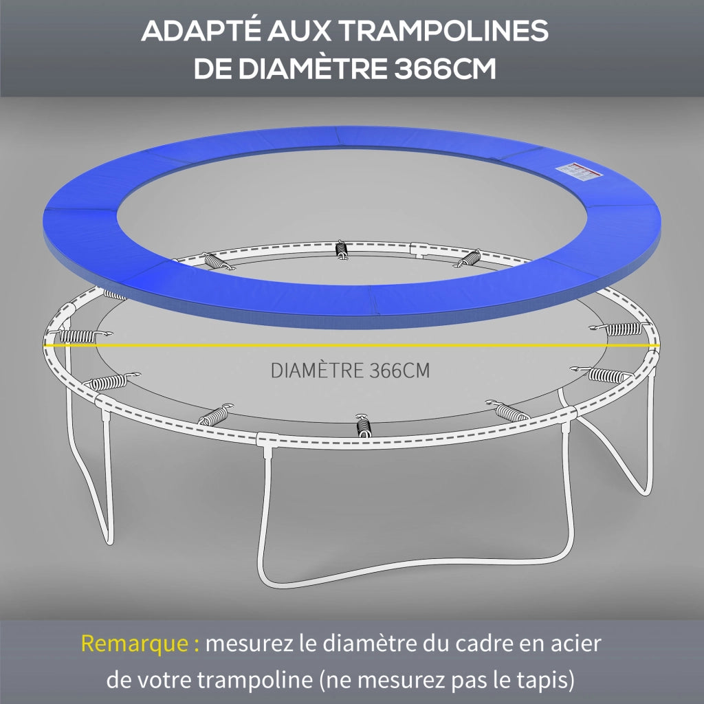 Cuscino di protezione per trampolino 366 cm UV resistente anti strappo blu ¨C zephmum