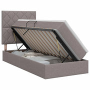 Letto con contenitore e materasso Tortora 100 x 200 cm Tessuto 3459549