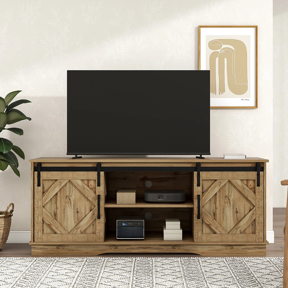 Buffet TV con 2 porte scorrevoli - Xylo - Regolabile marrone