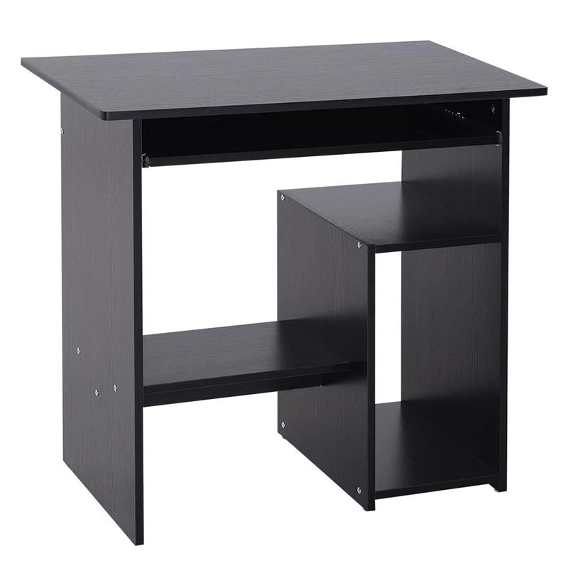 SCRIVANIA PC MODERNA IN LEGNO CON RIPIANO PER CPU E SPAZIO PER TASTIERA ESTRAIBILE 80X45X75 CM NERO