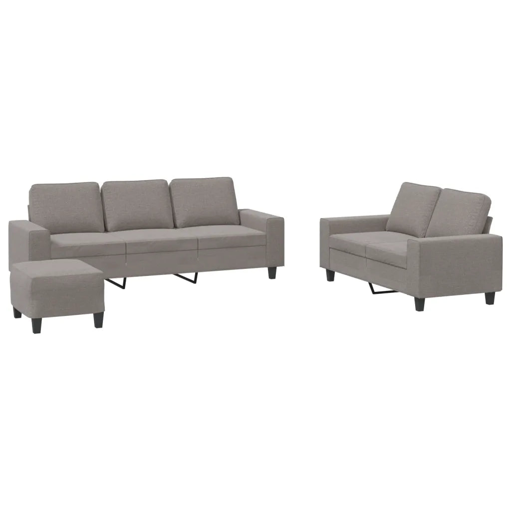 Set di Divani 3 pz Tortora in Tessuto 3201913