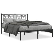 Letto matrimoniale | Letto per adulti | Giroletto con Testiera in Metallo Nero 135x190 cm