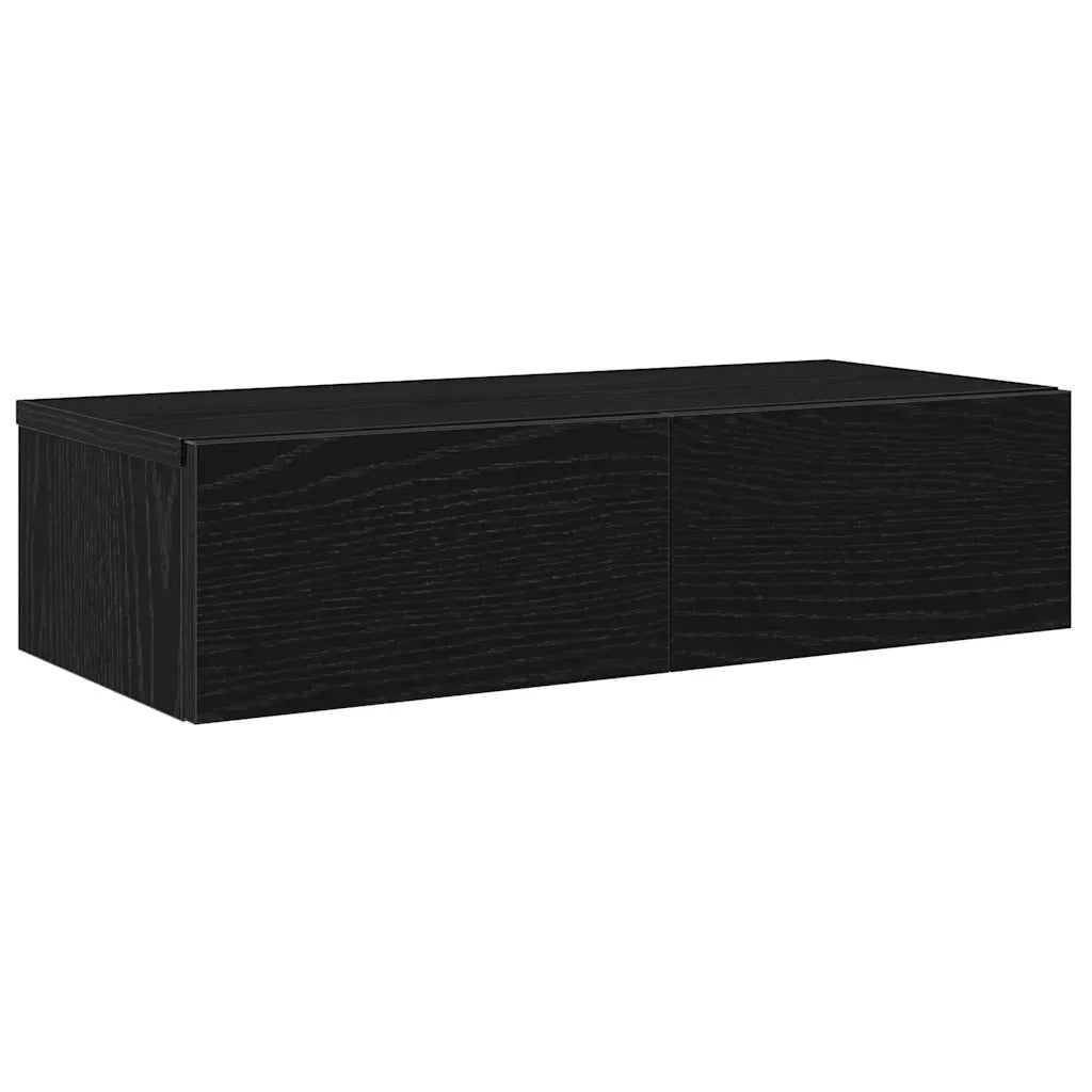Scaffale a Parete con Cassetti Nero 60x26,5x15 cm in Truciolato