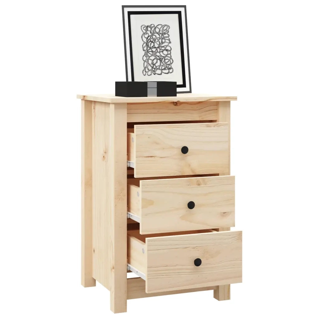 Comodino 40x35x61,5 cm in Legno Massello di Pino cod mxl 31207