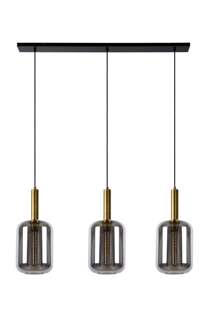 Lampada a sospensione Lucide Joanet 3xE27 vetro fumé