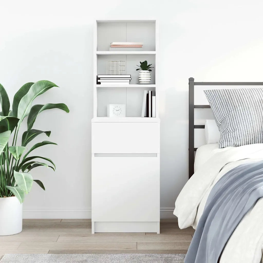 Comodino Bianco 39x35x125 cm in Legno Multistrato 861310