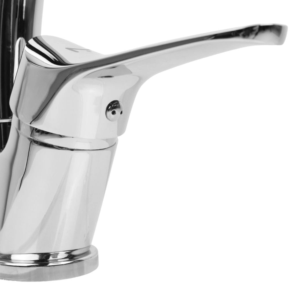 Em rubinetto miscelatore lavello cucina serie swan cromo lucido orientabile ottone