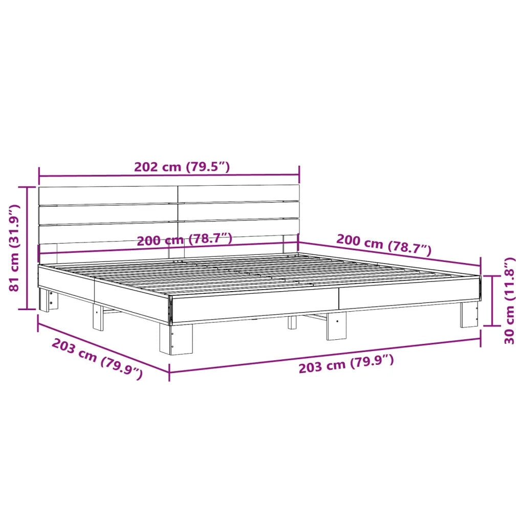 Giroletto Nero 200x200 cm in Legno Multistrato e Metallo