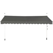 Tenda da sole retrattile 400 x 300 cm con manovella regolabile design moderno in alluminio grigio 20_0021146
