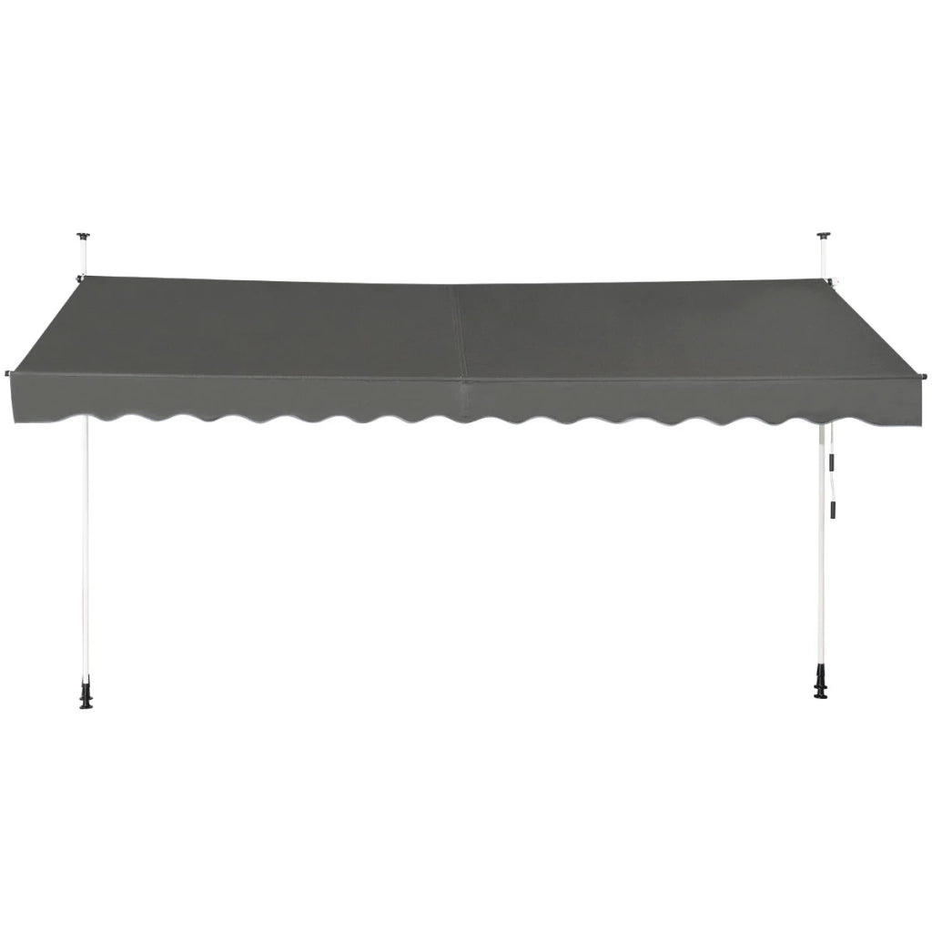 Tenda da sole retrattile 400 x 300 cm con manovella regolabile design moderno in alluminio grigio 20_0021146