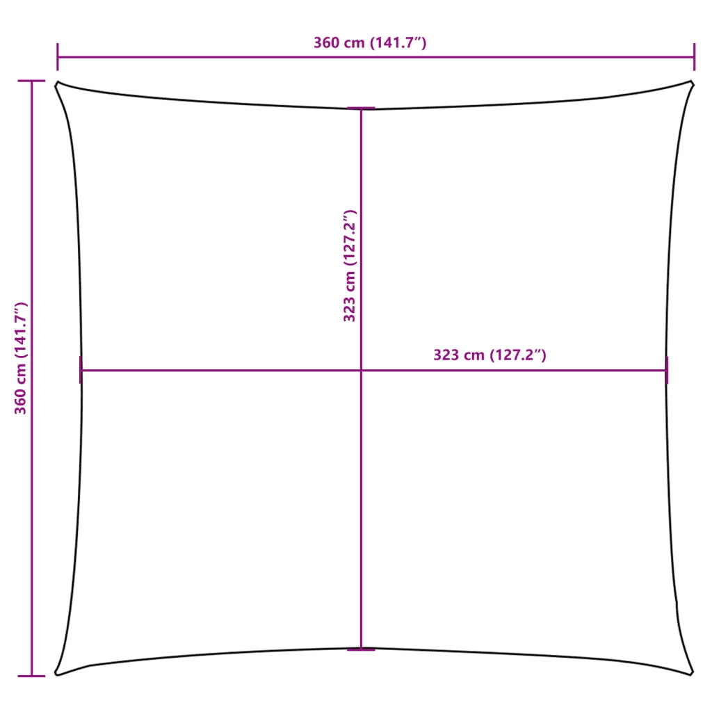 Parasole a Vela Oxford Quadrato 3,6x3,6 m Crema 42297
