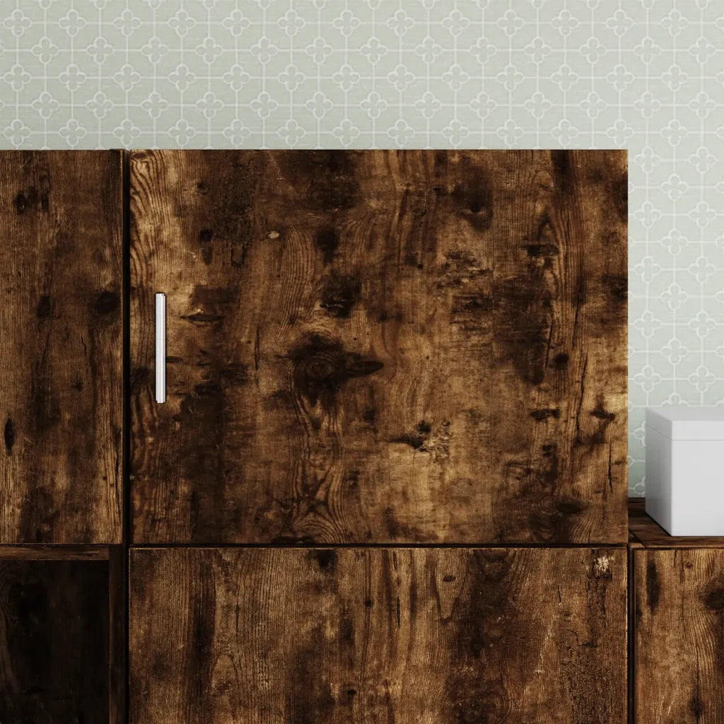 Armadietto a Muro | Mobile a Parete Rovere Fumo 50x42,5x40 cm in Legno Multistrato