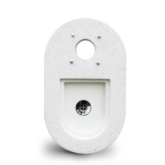 Base per Fontanda da Giardino 30x52x8 cm in Cemento Bianco Levigato
