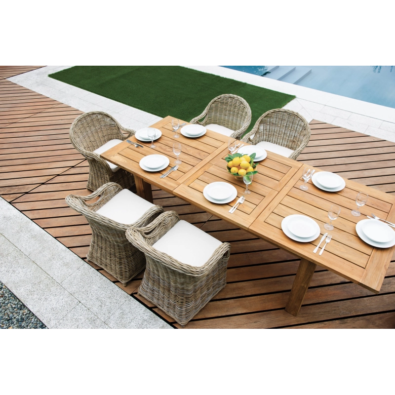 Tavolo Sumatra 180/250*100 In Teak Riciclato Moia
