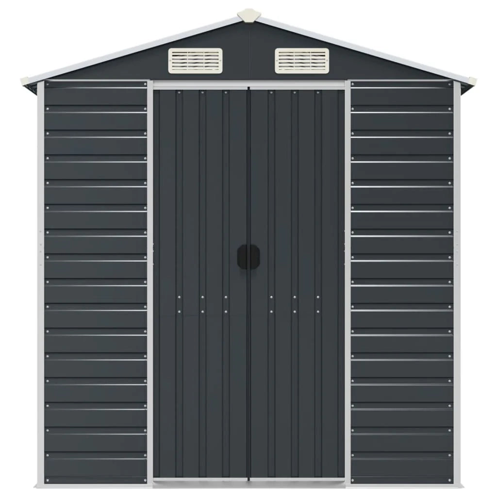 Casetta da giardino cabina ripostiglio casetta da esterno robusta casetta per attrezzi 191 x 470 x 198 cm acciaio zincato antracite 02_0022187