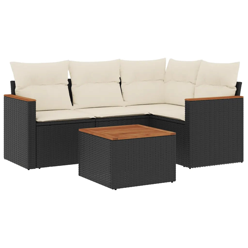 Set Divani da Giardino 5 pz con Cuscini in Polyrattan Nerocod mxl 112764
