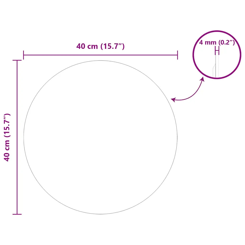 Specchio da parete Rotondo Ø 40 cm vetro temperato 42023013