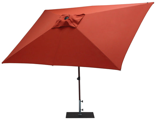 Ombrellone da Giardino 3x2 m Palo Ø38 mm in Alluminio Effetto Legno Tessuto Olefin Trend Wood Terracotta