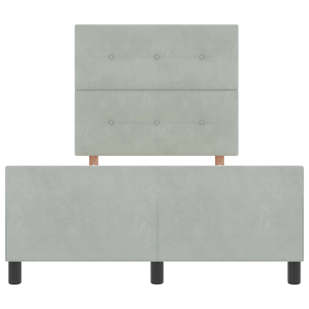 Letto Grigio Chiaro 120x190 cm in Velluto