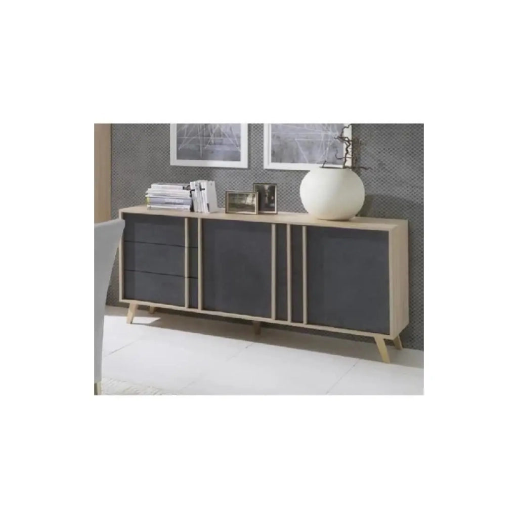 Buffet medio modello MALMO grigio. Mobile design stile SCANDINAVO. Effetto ultra trendy per il tuo soggiorno.