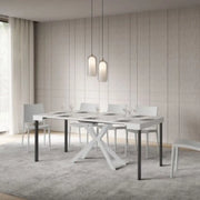 Consolle allungabile 90x40/300 cm Saki bianco frassino gambe bianche