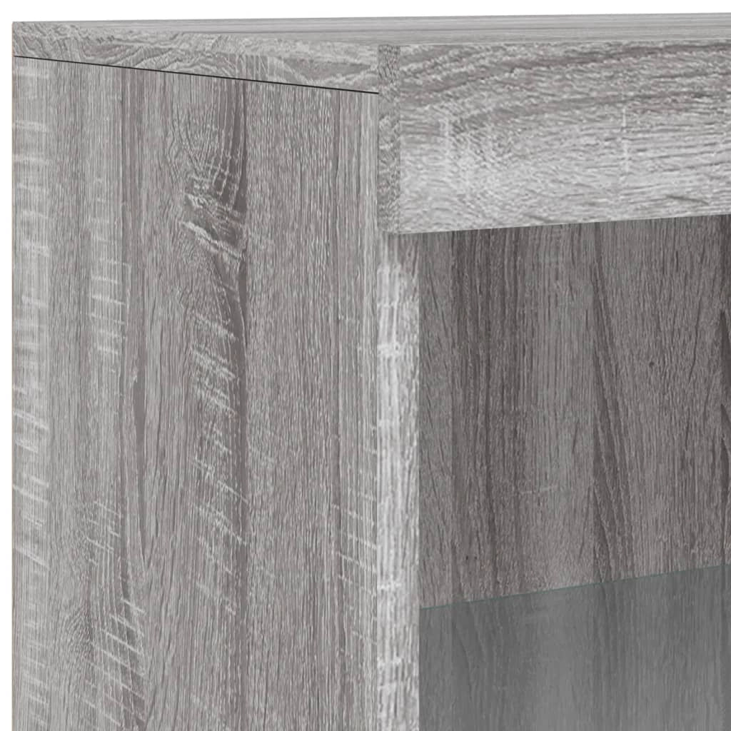 Buffet credenza cassettiera armadio mobile contenitore organizer per cucina soggiorno salotto con luci LED Sonoma 60,5 x 37 x 100 cm grigio 02_0030078