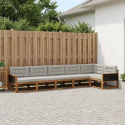 Set di divani da esterno 6 pz Naturale e Grigio chiaro 3382594