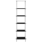 Scaffale a 6 Livelli Nero 40x40x160 cm in Vetro Temperato 249512