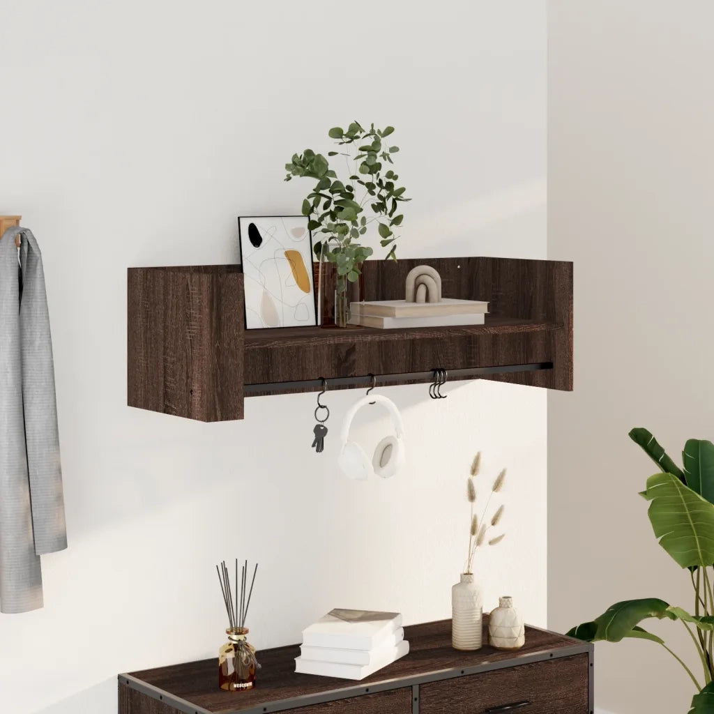 vidaXL Mensola a Muro Rovere Marrone 100x35x30,5 cm Legno Multistrato