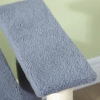 Scala per Gatti a 4 Livelli Coperto di Morbida Franela Palo di Sisal Palla Appesa 60x40x64 cm Grigio