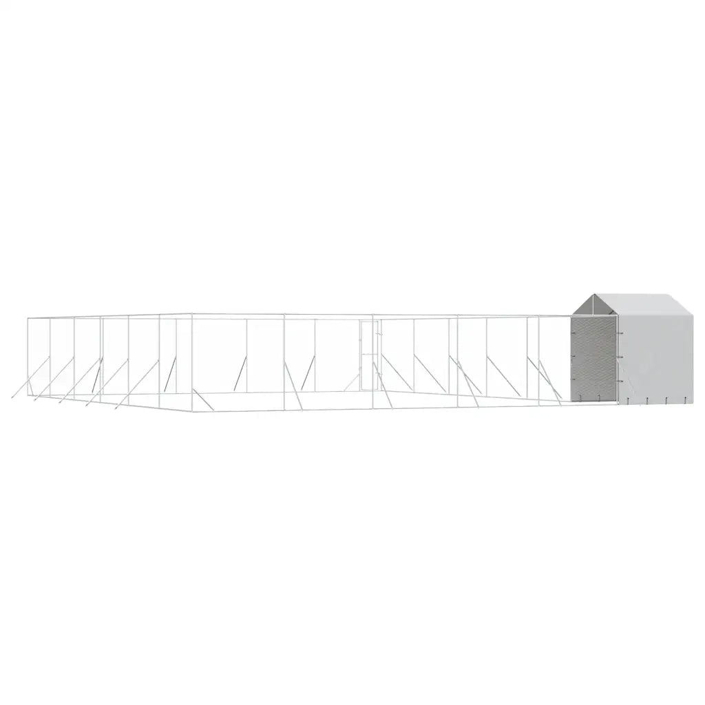 Cuccia Cani da Esterno Tetto Argento 12x12x2,5m Acciaio Zincato 3190482