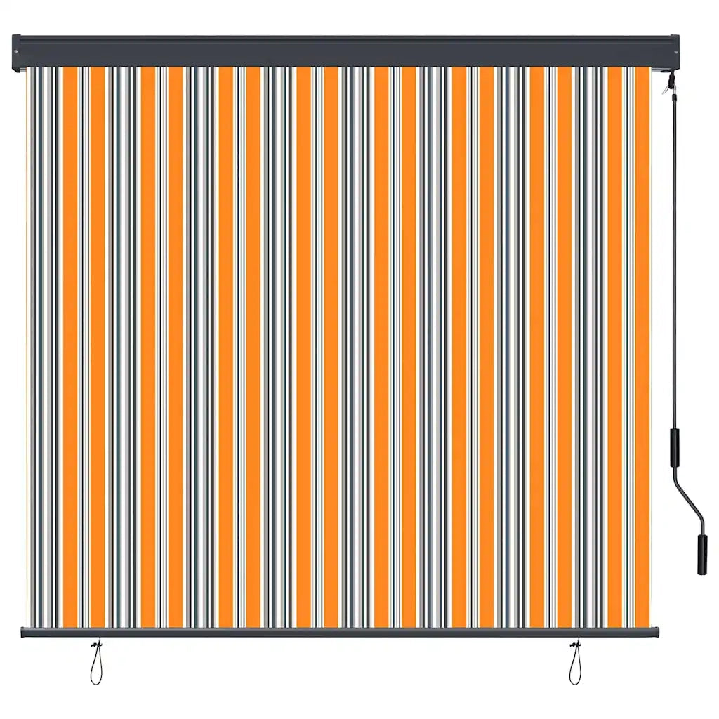 Tenda a rullo Giallo e Blu 180 x 250 cm Tessuto e Alluminio 362082