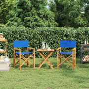 Sedie da Regista Pieghevoli 2 pz Blu in Legno Massello di Teak 4008514