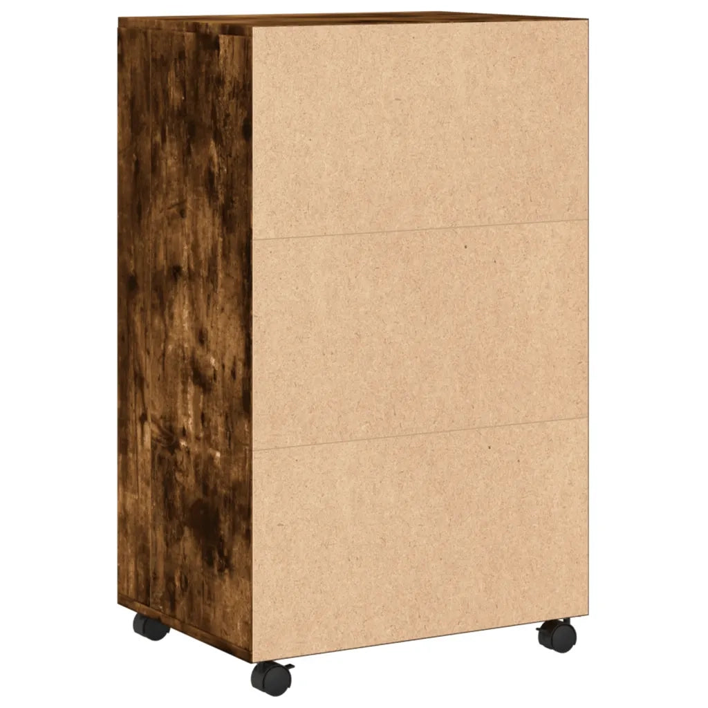Mobiletto con Ruote Rovere Fumo 55x40x91 cm in Truciolato 853186