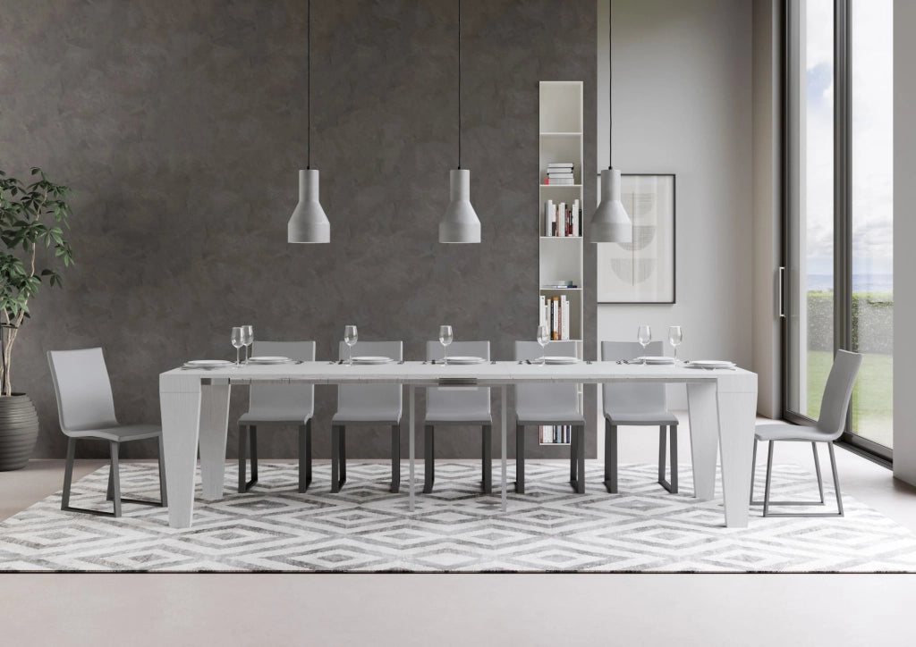 Consolle Allungabile 90-300x42x77 cm in Nobilitato Bianco