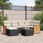 Set Divani da Giardino con Cuscini 7pz Nero Polyrattan 3260264