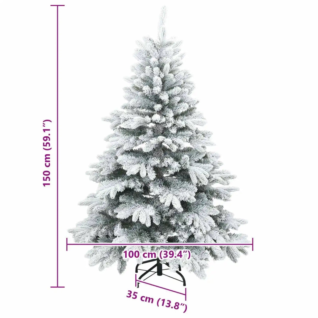Albero di Natale Artificiale Snodato Foderato di Neve Bianco