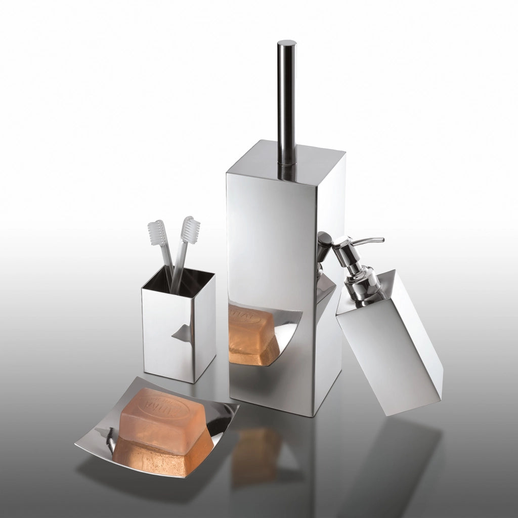 DISPENCER NEMESIA 6X6XH18CM INOX LUCIDO.
