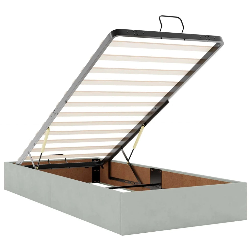 Letto ottomano con materasso 2 pz Grigio Chiaro Velluto 3457902