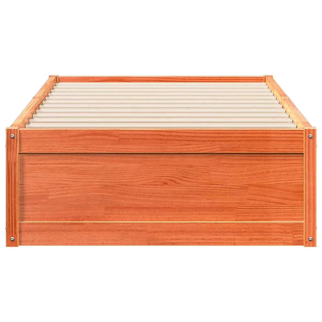 Letto senza Materasso Marrone Cera 100x200 cm in Legno di Pino